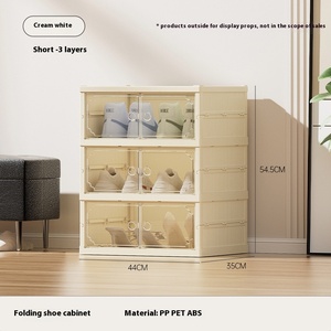 נעל מתקפלת נעל מתקפלת מדף שקוף קליטת dustproof אחסון משולבת מערכת ללא התקנה - Product Image 6