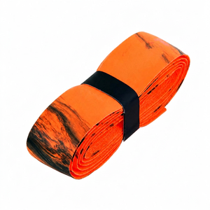 Cinta de Agarre para Raqueta LIBOTAI PU, Banda Adhesiva para Bádminton y Tenis, Naranja y Negro Marmoleado - Product Image 2