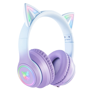 Nuevos Auriculares Infantiles <span class=keywords><strong>ONIKUMA</strong></span> <span class=keywords><strong>B90</strong></span> RGB, Auriculares Plegables BT con Orejas de Gato Desmontables - Product Image 1