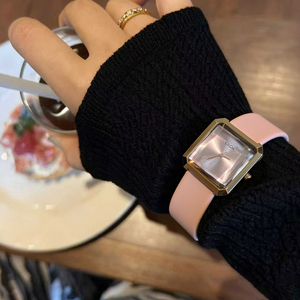 CILOA Women's Square Leather <b>Watch</b> Roman Numeral Dial Rose Gold <b>Case</b> 2 Colors Available Fashion Casual Quartz Wristwatch - Product Image 5