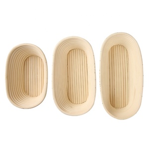 Hot Bán 8/9/10 Inch Tự Nhiên Mây Cho Banneton Giỏ Set Hình Bầu Dục Chống & Baking Vải Lanh Vải Cho Tự Chế Baking & Pastry - Product Image 1