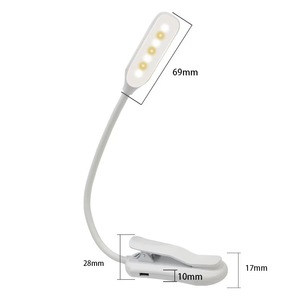 Led Clip Desk Lamp 7 Led Bulbs 3 Light Modes Touch Control <b>Battery</b> Powered Reading Room White Plastic Minimalist Design - Product Image 2