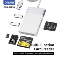 Onten Grosir 6 in 1 USB 3.0 Hub dengan Pembaca Kartu TF CF SD XQD Adapter OTN-5215B