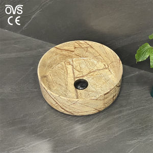 Ovs Bonne Vente Lavabo en Porcelaine Salle de Bain Céramique Au-Dessus du Comptoir Art Lavabo en Marbre Lavabo de Salle de Bain Sans Trou de Robinet - Product Image 5