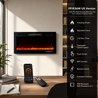 Cheminée électrique murale et encastrable 2-en-1 de 36 pouces, norme américaine, avec contrôle intelligent Wi-Fi, fabriquée en Thaïlande