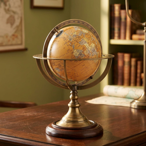Globe terrestre antique en laiton de la collection royale, carte du monde, décoration de bureau nautique, globe décoratif vintage pour la maison, le bureau, la bibliothèque - Product Image 6