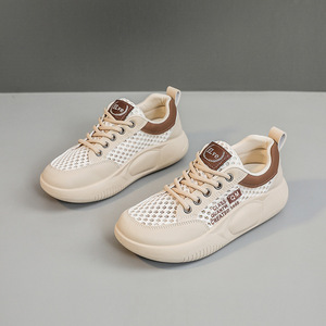 2026 New Women's Lace-up Sports <b>Shoes</b> Breathable Knitted Mesh Lightweight <b>Soft</b> Sole Anti-Slip Summer Autumn Fashion Trend - Product Image 2