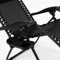 Chaise longue de plage extérieure à haute élasticité, design personnalisé, hauteur réglable, pliable et portable, avec porte-gobelet