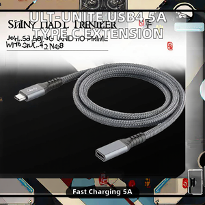 Cable de Extensión USB4 5A Tipo C Macho a Hembra, 40 Gbps, 8K 60 Hz, PD100W, Thunderbolt 3/4, 0.8 m, Contactos Chapados en Oro, para Monitor - Product Image 2