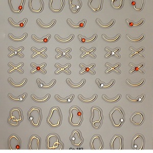Wholesale French Style Plastic Mini 3D Gold Pattern Art <strong>Nail</strong> <strong>Stickers</strong> for Luxury Design Waterproof Non-Toxic Press-On <strong>Nails</strong> - Product Image 2