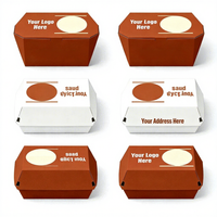 Conteneur alimentaire jetable biodégradable en papier kraft de qualité alimentaire pour poulet frit, boîte à lunch avec laminage mat et logo