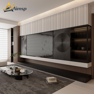 Mobile Porta TV da Parete dal <span class=keywords><strong>Design</strong></span> Integrato, Mobile <span class=keywords><strong>Soggiorno</strong></span> a Parete Intera per Arredamento Casa - Product Image 2