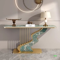 Table d'entrée moderne de luxe en pierre, table d'appoint créative simple pour salon, hôtel ou villa