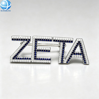 Broche Anniversaire 1948 Zeta Amicae, Année de Fondation, Strass Bleu, Lettre ZA de la Sororité Grecque, Cadeau d'Anniversaire