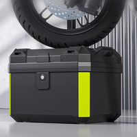 Top Case Moto Universel 45 L pour Casque, Coffre de Rangement Arrière avec Serrure en Matériau PP Durable