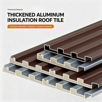 Tuile de toit ondulée en alliage d'aluminium 6063-T5, épaisseur 1,1 mm, remplie de polyuréthane, imperméable, résistante à la chaleur, fabriquée à la machine, personnalisable