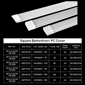 Hiện Đại Chiếu Sáng Trong Nhà Đèn Vuông <span class=keywords><strong>Batten</strong></span> Sắt 9w18w 26W 36W 1ft 2ft 3ft 4ft Tuyến Tính <span class=keywords><strong>Batten</strong></span> LED Ánh Sáng Cho Cửa Hàng Kho Nhà Để Xe - Product Image 6