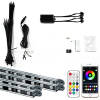 Kit de 8 éclairages LED sous carrosserie en aluminium de 45 cm et 60 cm avec couleurs RGBIC, étanche IP67, 12 V, éclairages d'ambiance pour voiture