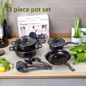 13 Pcs Set 7PC Giá Rẻ Nhà Bếp Không Dính Nấu Ăn Chậu Và Chảo Bộ Đồ Nấu Nướng Set Với Đồ Nấu Nướng Nắp - Product Image 2