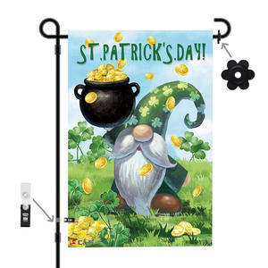 Party <strong>Decoration</strong>-<strong>St</strong>. <strong>Patrick's</strong> <strong>Day</strong> Garden Flag Spring Garden Festival Party Decorates Irish Clover Garden Flags - Product Image 2