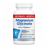 Comprimés de glycinate de magnésium OLLI OEM 200 comprimés de glycinate de magnésium de qualité alimentaire pour le sommeil et les muscles