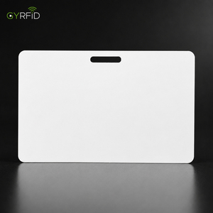 Cartes RFID vierges personnalisables réinscriptibles, badges d'identification NFC à puce, cartes <span class=keywords><strong>de</strong></span> visite RFID avec trous perforés et lanière - Product Image 1