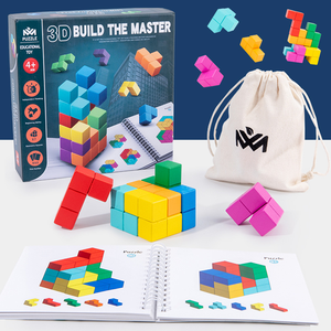 Blocs de construction créatifs Puzzle pour enfants <span class=keywords><strong>Cube</strong></span> de réflexion Jouets d'éducation précoce en bois en trois dimensions - Product Image 2