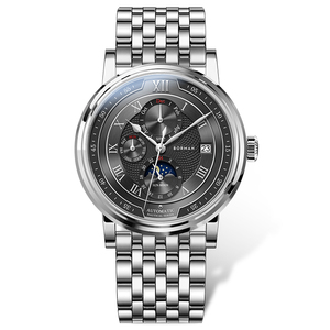 Reloj mecánico BORMAN de alta calidad para hombre, automático, pantalla de 24 horas, día de la semana, mes, resistente al agua, correa de cuero de acero inoxidable - Product Image 6