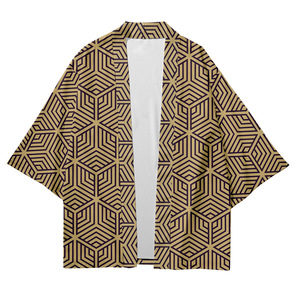 Ropa de calle para hombre y mujer, cárdigan <span class=keywords><strong>Haori</strong></span> Yukata, Tops, bata, talla grande, moda con patrones geométricos, Kimono de estilo japonés para playa - Product Image 5