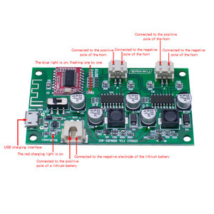 DC 5V 6W X 6W 2通道立体声蓝牙放大器板，用于扬声器的改进，适用于锂电供电的音箱 - Product Image 5