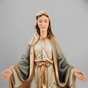 Statua Modello della Vergine della Milagrosa in Resina Dipinta a Mano, Stile Natalizio, Arte Religiosa Cattolica Cristiana - Product Image 3