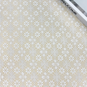 Wholesale Floral Pattern Non-<strong>Stretch</strong> Jacquard Guipure Mesh <strong>Lace</strong> Mesh <strong>Fabric</strong> for Bridal Wedding Dress in <strong>Stock</strong> - Product Image 2