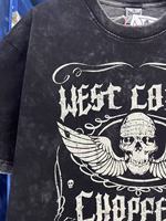 T-shirt West Coast Choppers Rock Gothic Graphic Tee en coton rétro à manches courtes pour hommes et femmes, unisexe, Heavy Metal