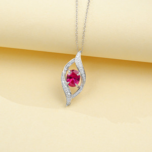 925 Sterling Silver Niche Design Ruby Necklace - Product Image 3