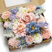Bouquets de roses artificielles en soie en coffret pour décorations de mariage, de douche nuptiale et arrangements floraux pour table de fête