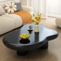Ménage nordique minimaliste et luxueux Unique noir élégant Table basse crème vent nuage Table à thé