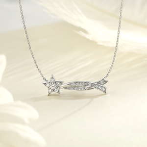 Joyería al por Mayor Personalizada, Precio de Mayoreo, Colgante de Plata de Ley 925 con Baño de Rodio, Diseño Simple y Moderno, con Zirconia en Forma de Estrella Fugaz de Alta Calidad - Product Image 4