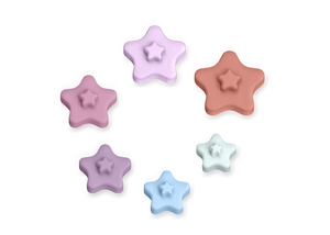 Juguete de bebé de silicona de grado alimenticio 100%-Juego de mordedor y apilamiento de estrellas no tóxicas para juego sensorial - Product Image 2
