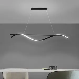 Lâmpada pendente LED para decoração de interiores e escritórios, lâmpada moderna com parafuso ondulado de metal