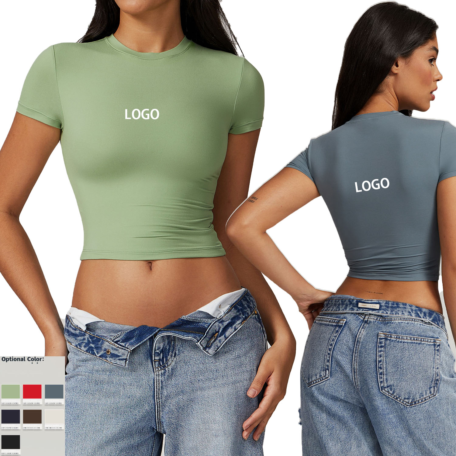 Slim Fit Quick Dry Short Sleeve Sports Top for Gym Running T-Shirts for Women