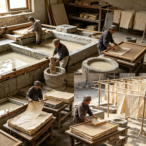 Papier de mûrier aux tons neutres, idéal pour la décoration intérieure moderne et les projets d'artisanat minimaliste - Product Image 6