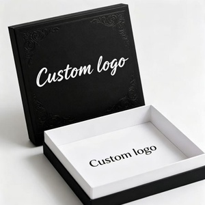 Caja de Regalo Negra de Lujo con Logotipo Personalizado, Impresión en Dorado, Caja de Embalaje de Papel Rígido para Cosméticos, Ropa y Regalos - Product Image 2