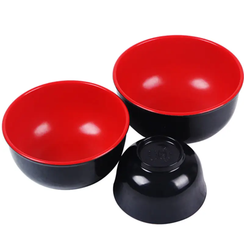 وعاء من البلاستيك الأسود والأحمر بسعر رخيص من الميلامين ثنائي اللون