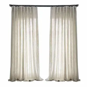 New Arrival Cheapest Classic Stock Plain Home Window Linen Curtain