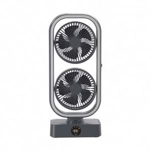 10000 MAh USB Rechargeable Portable Ventilateur De Bureau Avec Lampe Faible Silencieux Télécommande Double Tour Ventilateur De Table Ventilateur De Banque D'alimentation - Product Image 2