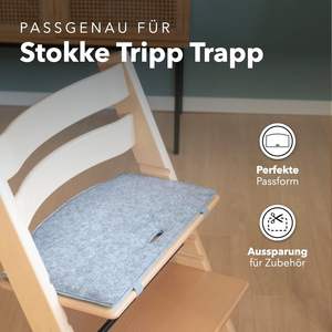 Cuscino Premium Bicolore in <span class=keywords><strong>Feltro</strong></span> per Seggiolone con Cinghie di Sicurezza per Sedia da Bambino - Product Image 4