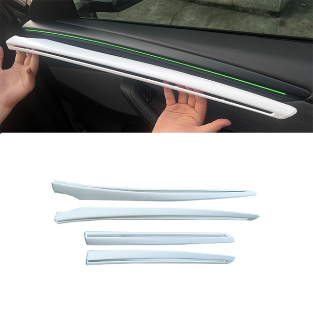 ABS Inner Side Door Panel Strip Trim Decorative Cover for Tesla Model 3 Y Car Interior Accessories