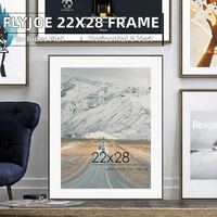 Cadre photo en métal aluminium FLYJOE 22x28, finition semi-brillante, verre trempé, impression numérique, design minimaliste moderne