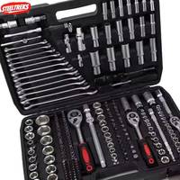 Ensemble d'outils professionnel de 216 pièces en acier durable pour mécanicien, clés à cliquet, tournevis pour la maison et les véhicules, étui inclus