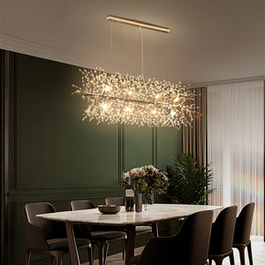 Salon pissenlit lustre LED boule abat-jour cristal suspension lampe décorative fleur cristal lustres pendentif lumières - Product Image 1